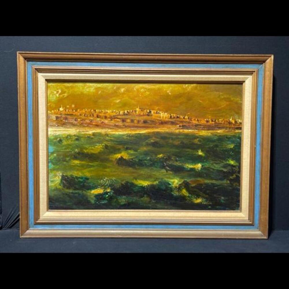 Angelo Gleria Signed Vintage Oil On Canvas Impressionist Painting 33x45
